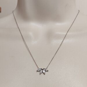 Caitlyn Minimalist Marquise CZ Diamond Necklace in Sterling Silver